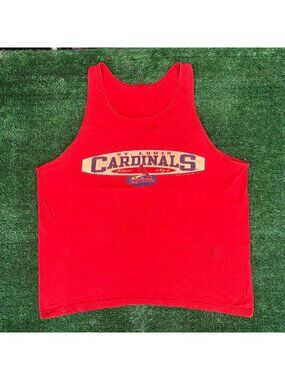 Vintage 90s St. Louis Cardinals Tank Top Red L MLB Baseball Summer Athleisure
